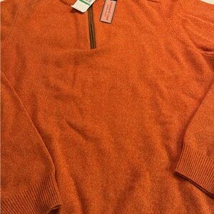 Vineyard Vines Men's Zip Up Sweater in Orange